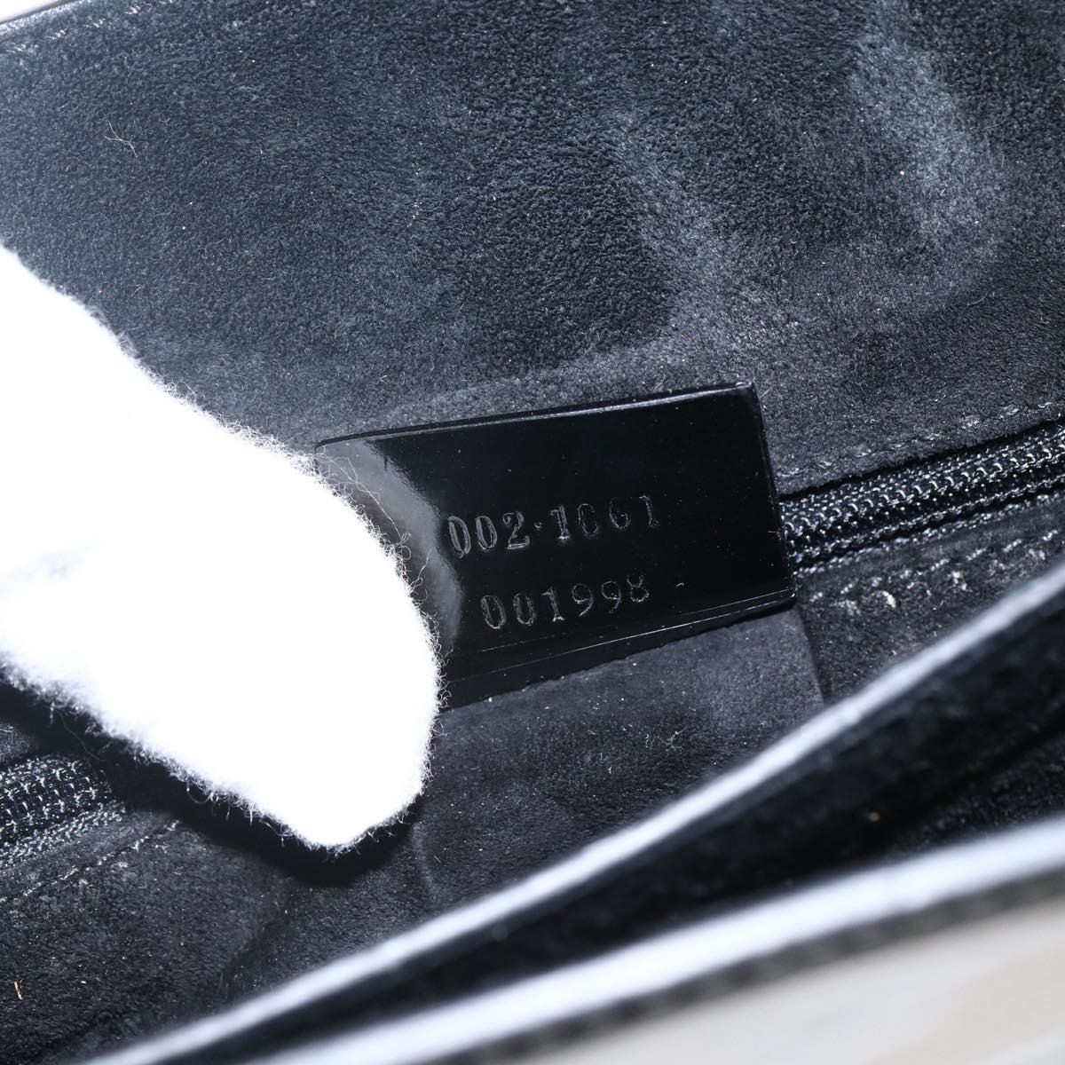 GUCCI Bamboo Hand Bag Patent leather Black 002 1061 Auth 173619