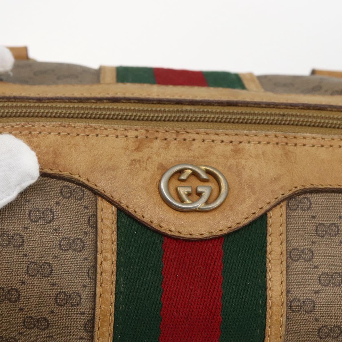 GUCCI Micro GG Supreme Web Sherry Line Bag PVC Beige 002 58 4422 Auth 173627