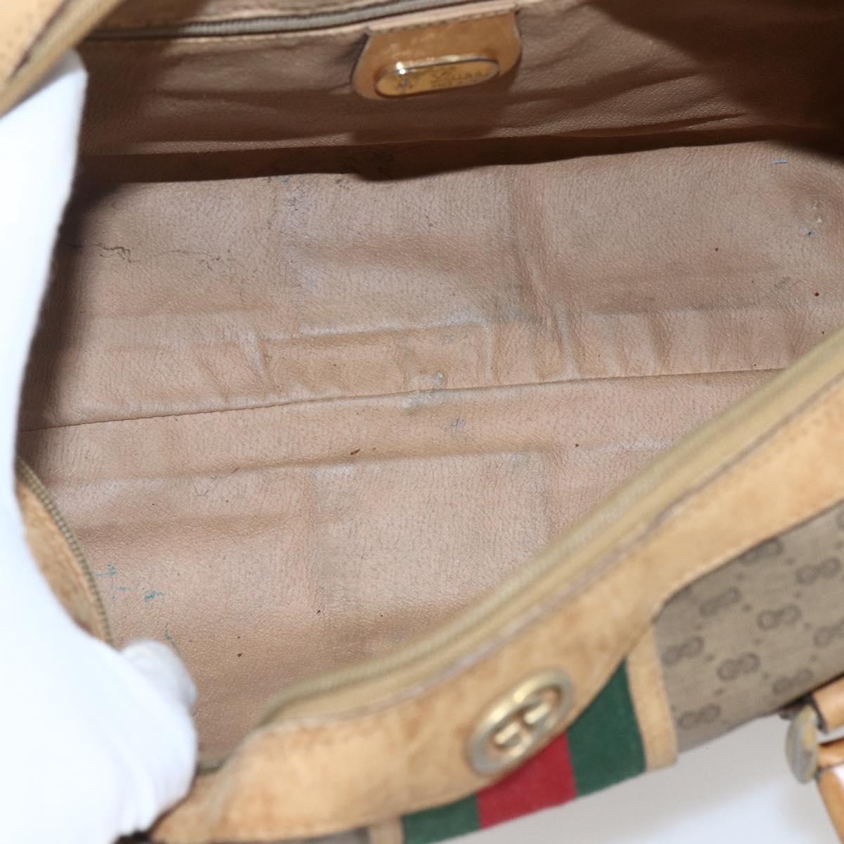 GUCCI Micro GG Supreme Web Sherry Line Bag PVC Beige 002 58 4422 Auth 173627