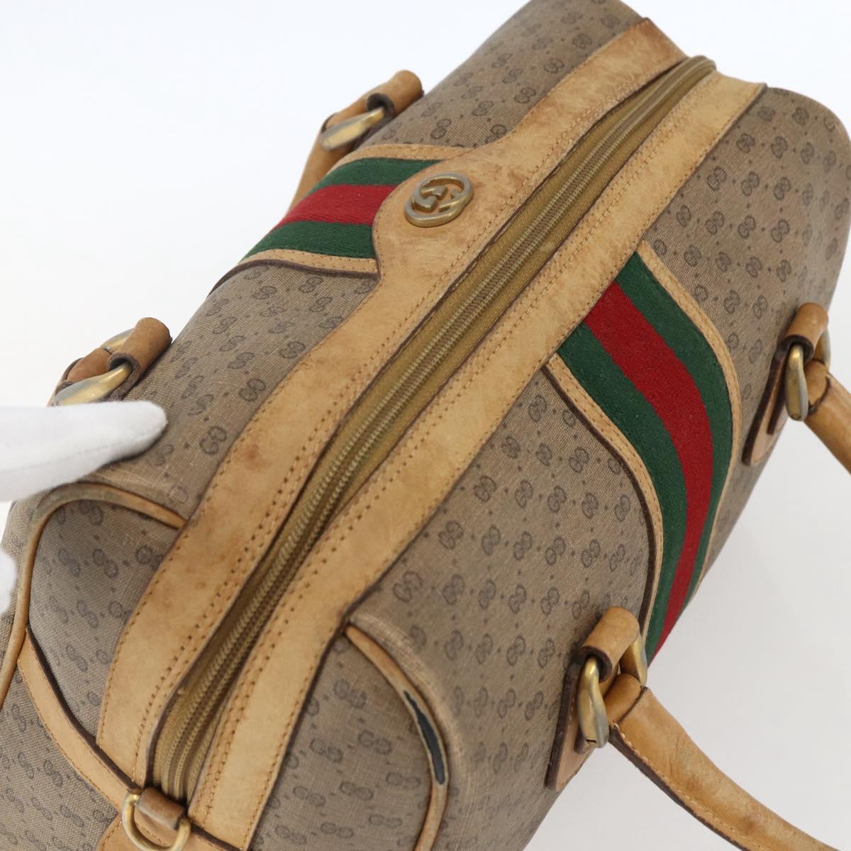 GUCCI Micro GG Supreme Web Sherry Line Bag PVC Beige 002 58 4422 Auth 173627