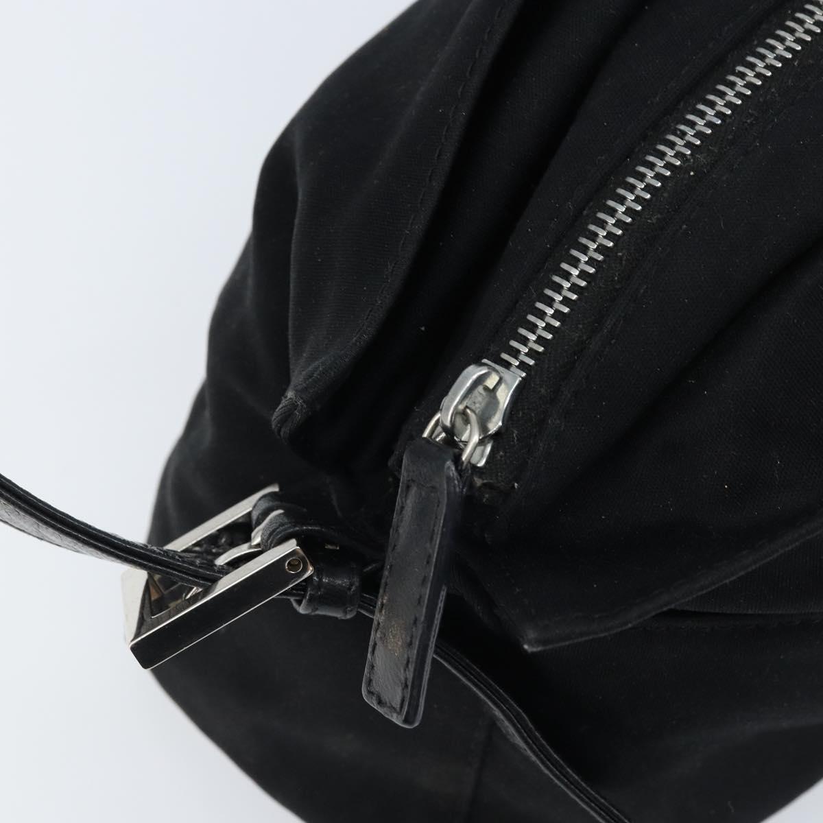 FENDI Mamma Baguette Shoulder Bag Black Silver Auth 173630