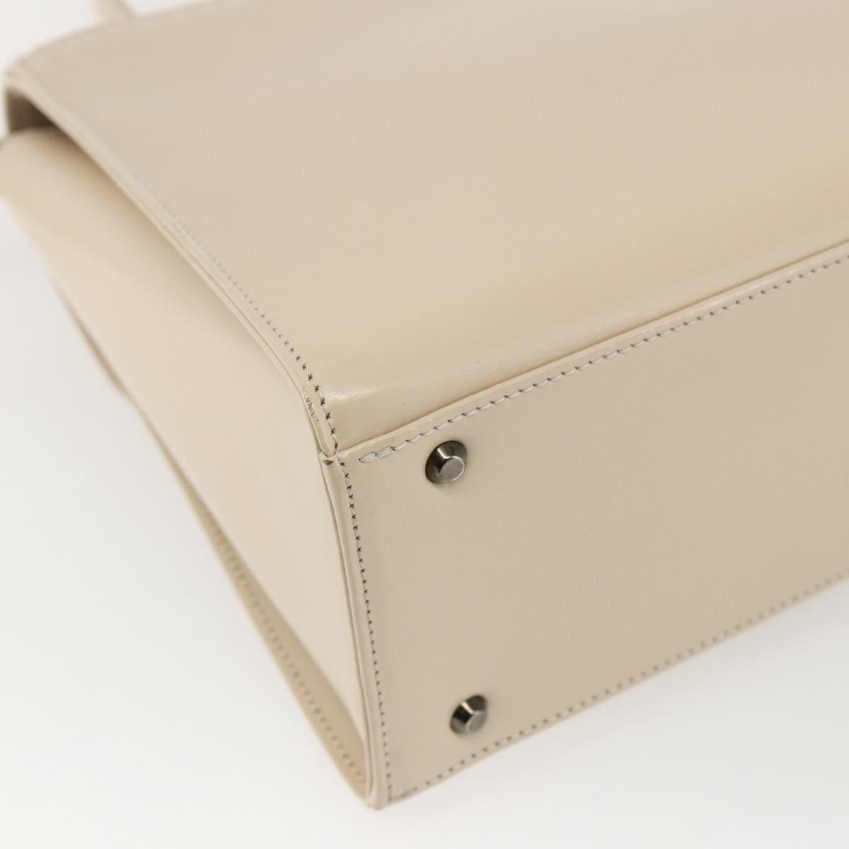 GIVENCHY Hand Bag Leather Light Beige Auth 173638