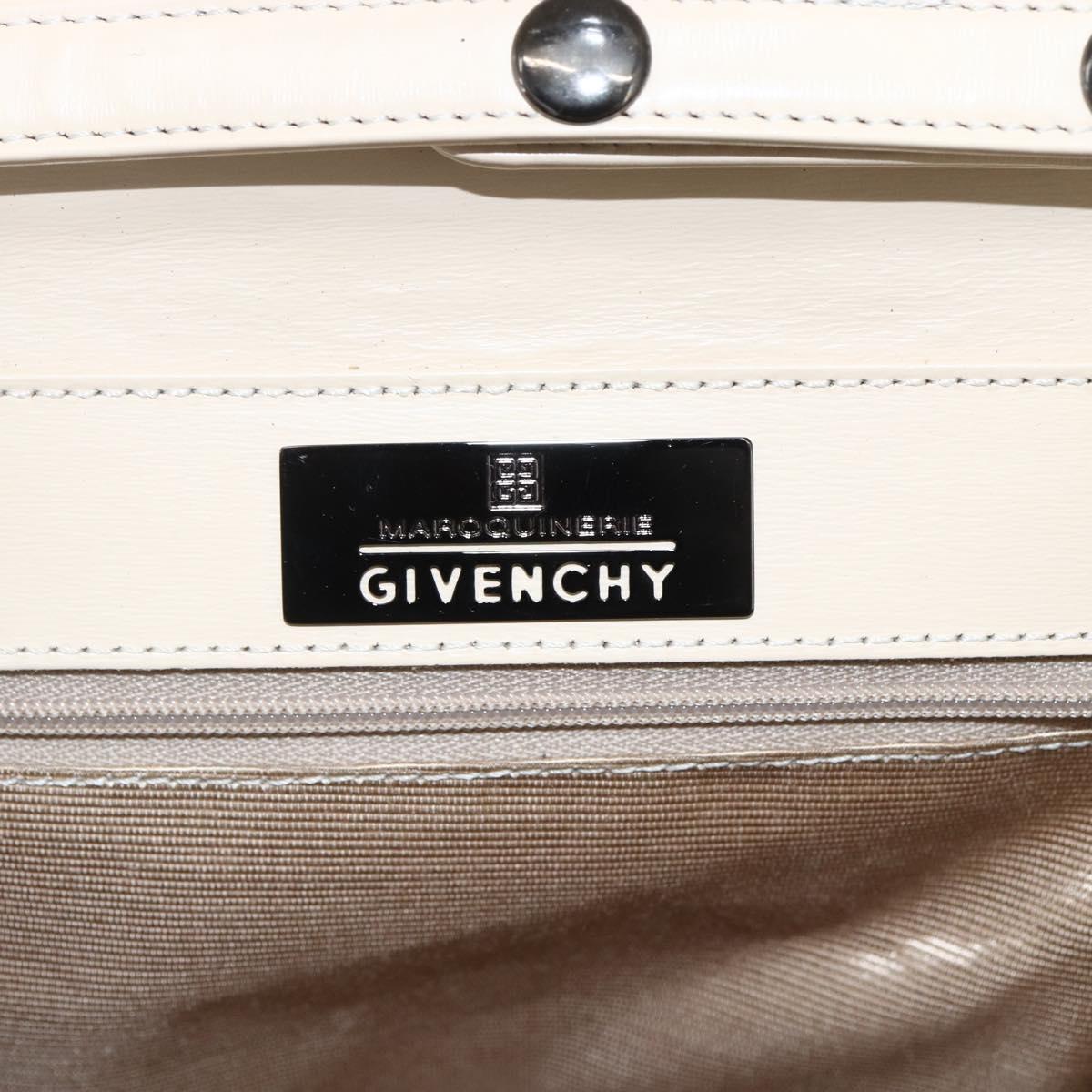 GIVENCHY Hand Bag Leather Light Beige Auth 173638