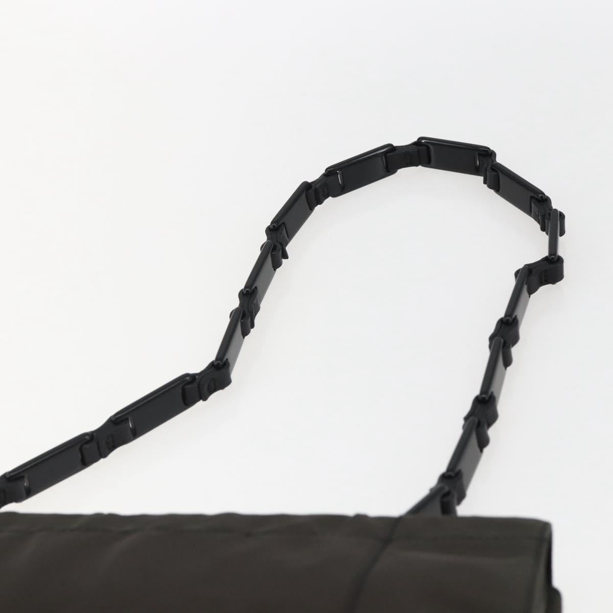 PRADA Shoulder Bag Nylon Leather Khaki Auth 173639