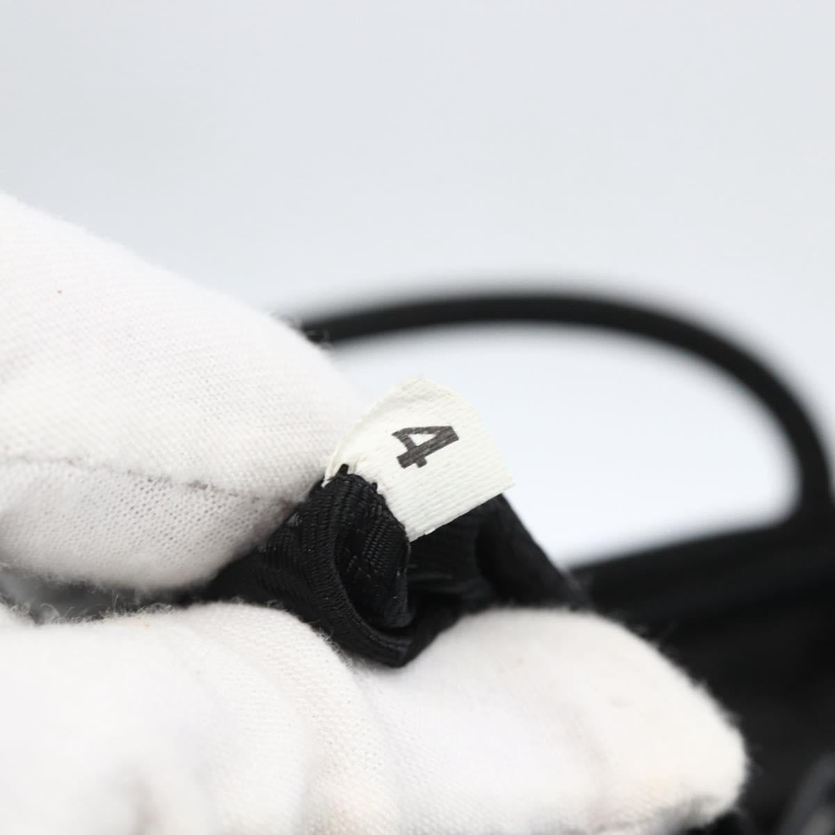 PRADA Tote Bag Nylon Black Silver Auth 173666