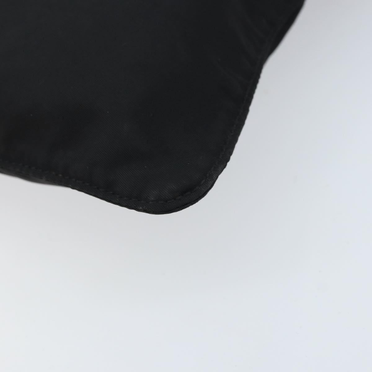 PRADA Shoulder Bag Nylon Black Silver Auth 173668