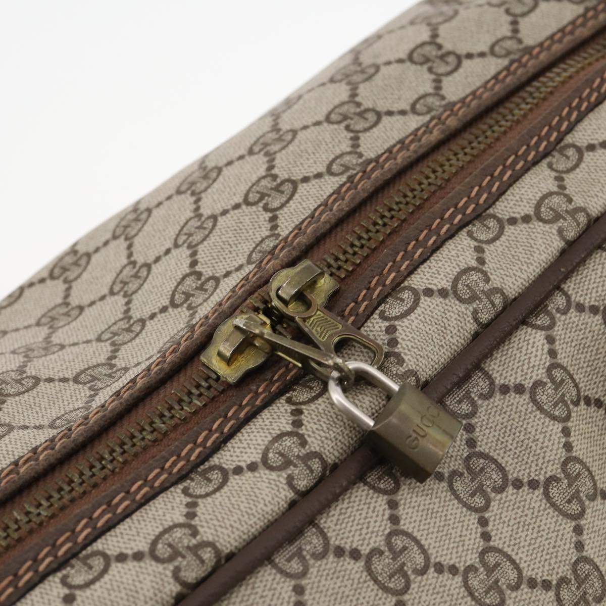 GUCCI GG Supreme Web Sherry Line Hand Bag PVC Beige Gold Auth 173669