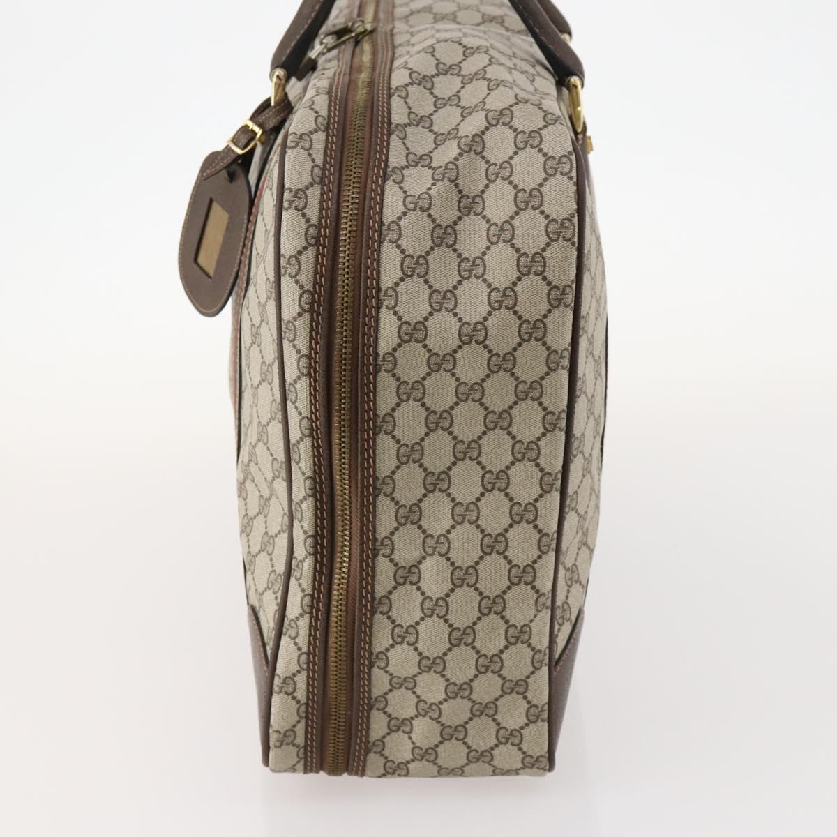 GUCCI GG Supreme Web Sherry Line Hand Bag PVC Beige Gold Auth 173669