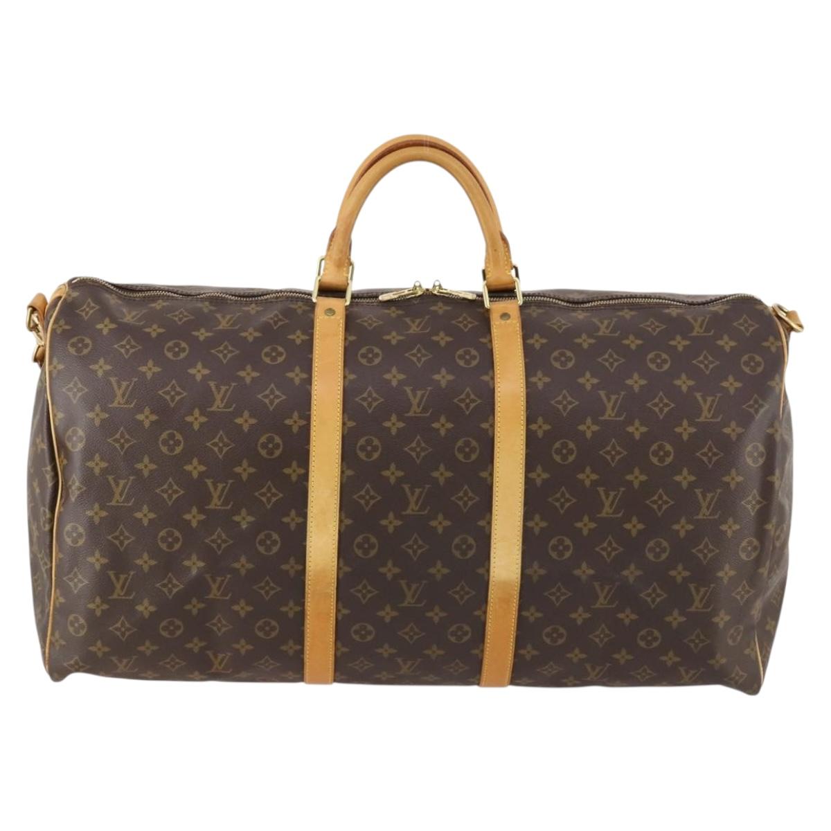 LOUIS VUITTON Monogram Keepall Bandouliere 60 Boston Bag M41412 LV Auth 173680
