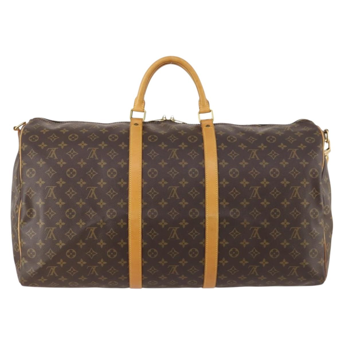 LOUIS VUITTON Monogram Keepall Bandouliere 60 Boston Bag M41412 LV Auth 173680