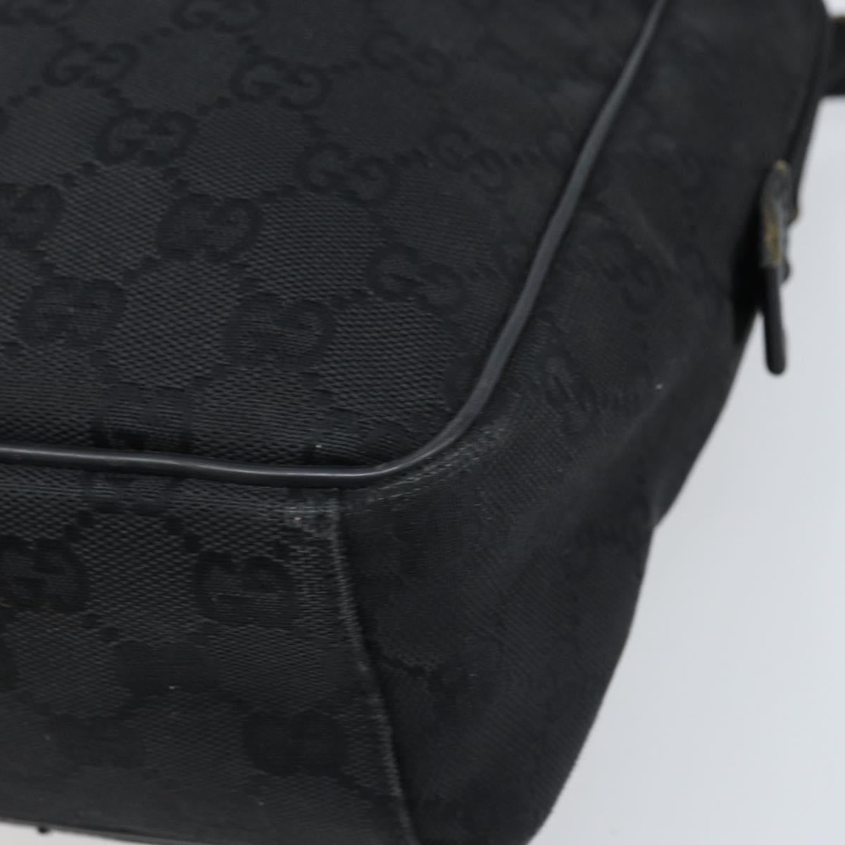 GUCCI GG Canvas Shoulder Bag Black Silver 03136 Auth 173686