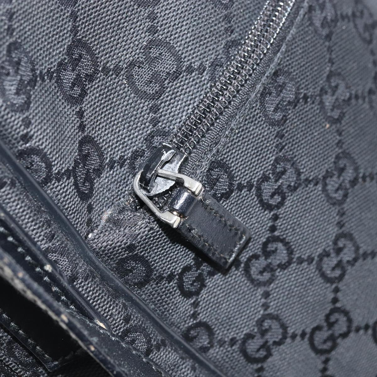 GUCCI GG Canvas Shoulder Bag Black Silver 03136 Auth 173686