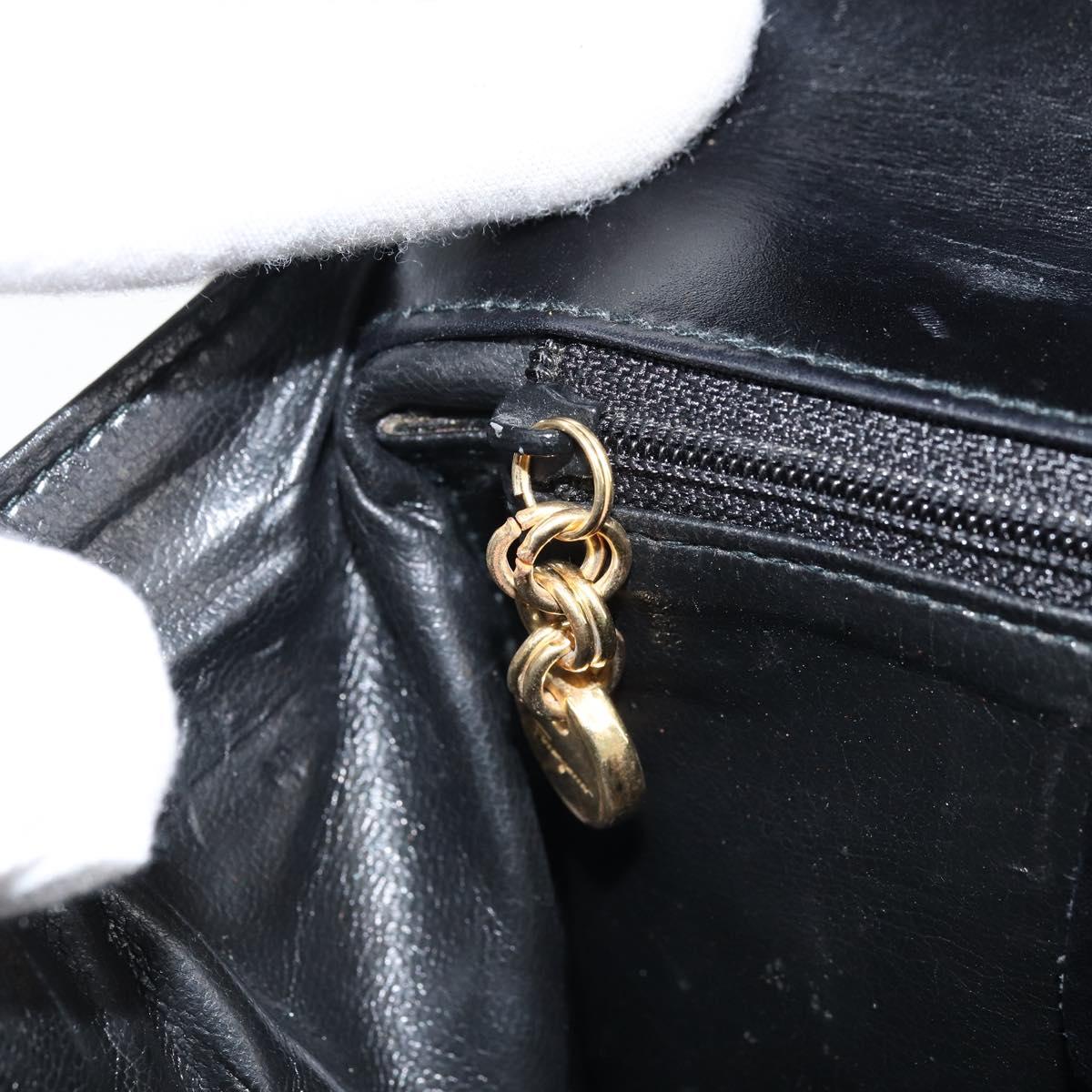 Salvatore Ferragamo Hand Bag Leather Black Gold Auth 173690