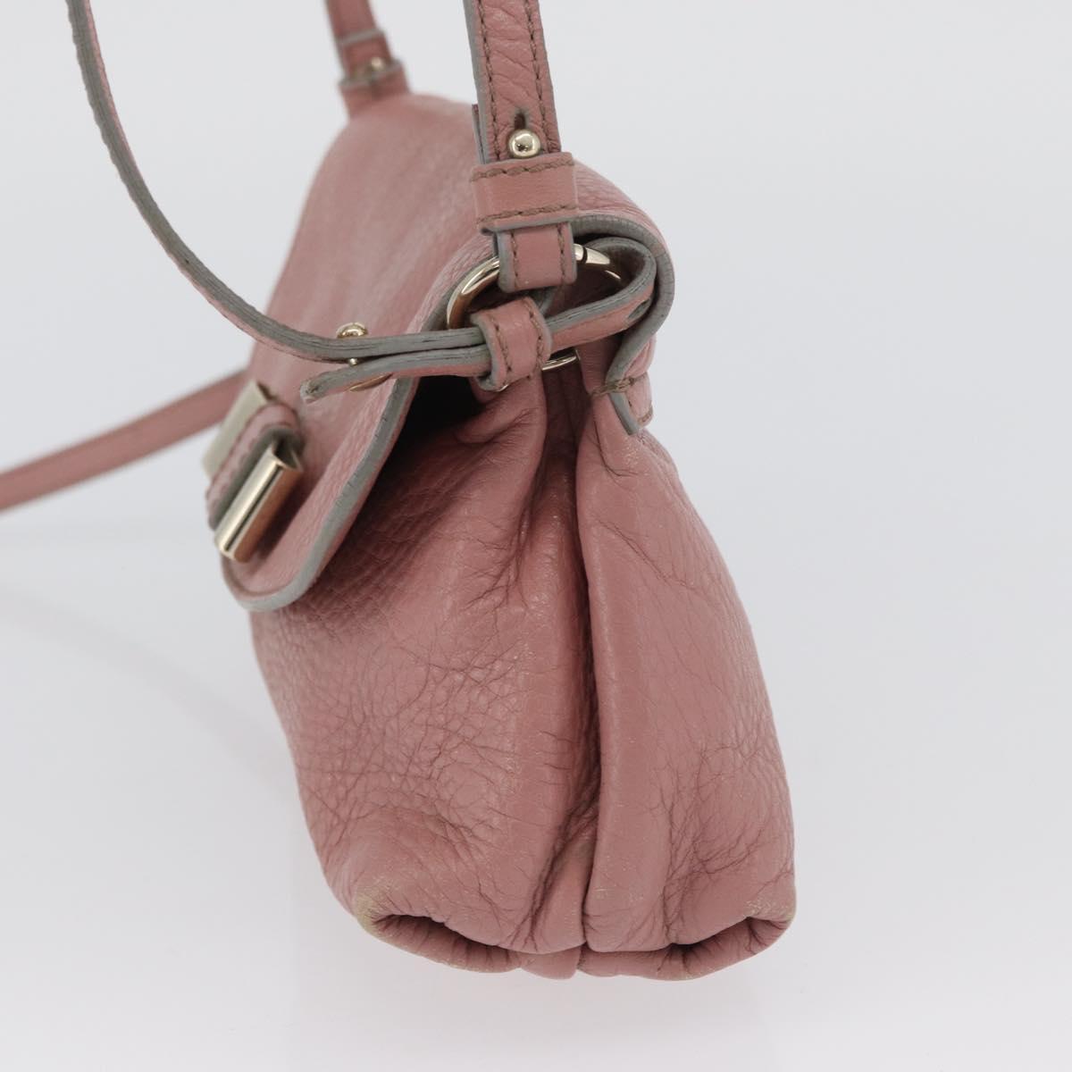 Chloe Lily Shoulder Bag Leather 2way Pink Gold Auth 173695