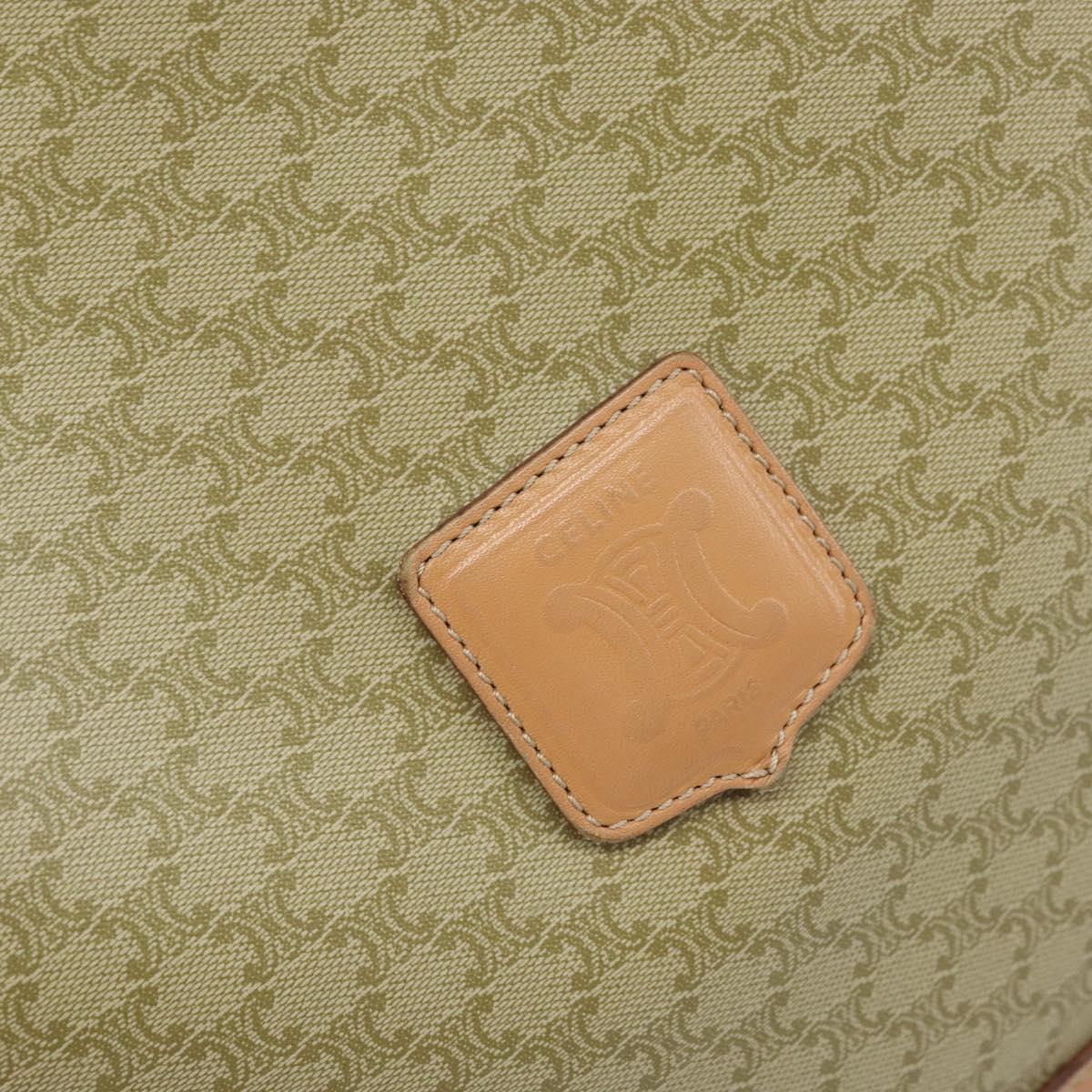 CELINE Macadam Canvas Shoulder Bag PVC Beige Gold Auth 173701
