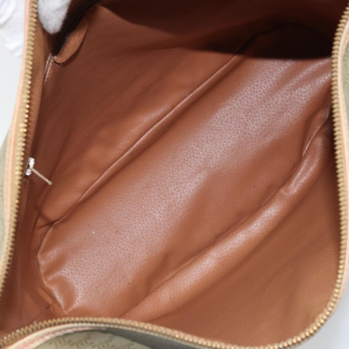 CELINE Macadam Canvas Shoulder Bag PVC Beige Gold Auth 173701