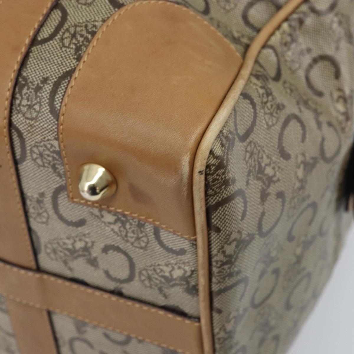 CELINE C Sulky Hand Bag PVC Beige Gold Auth 173702