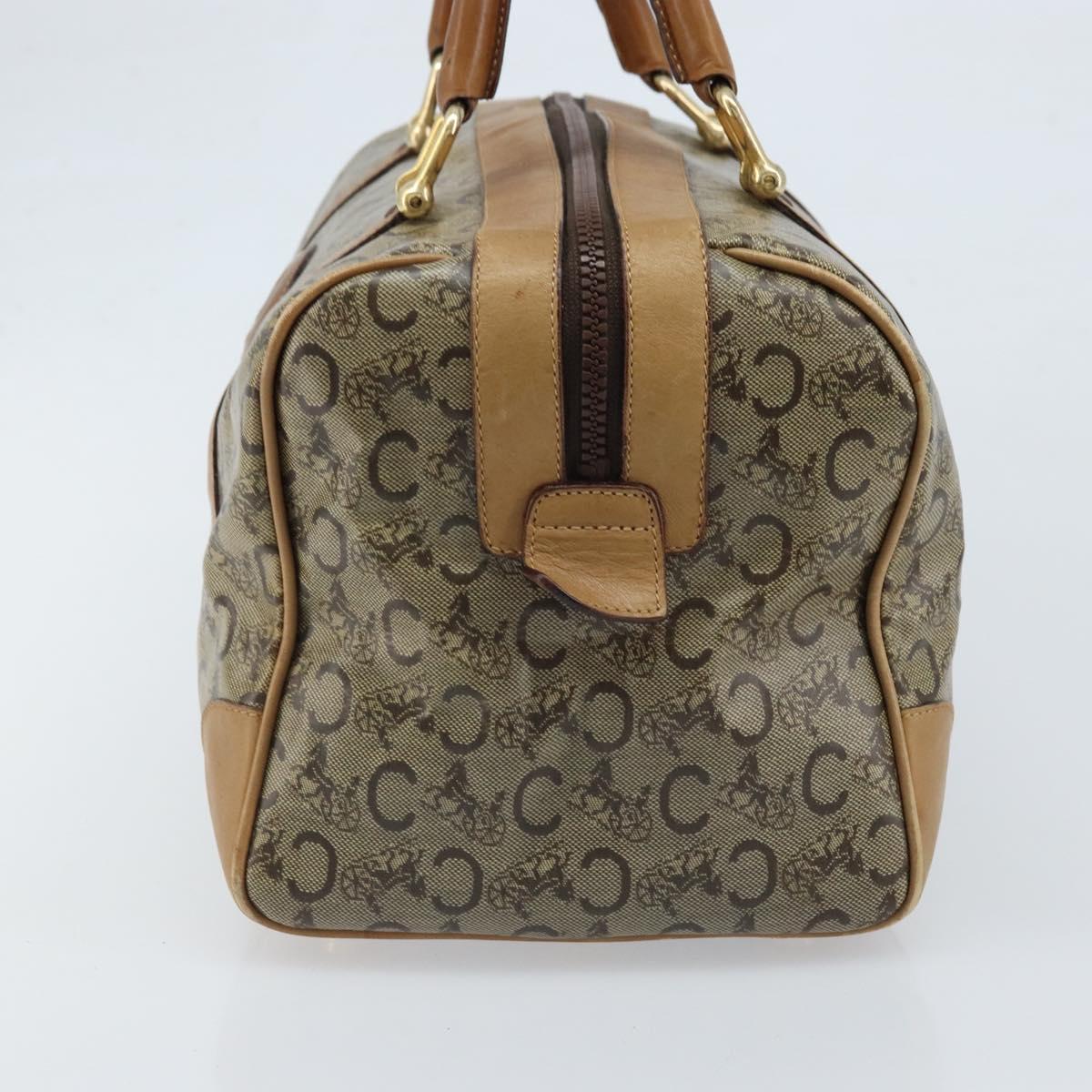 CELINE C Sulky Hand Bag PVC Beige Gold Auth 173702