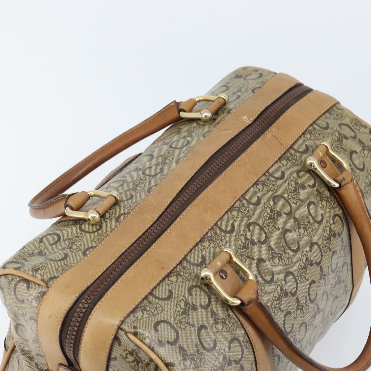 CELINE C Sulky Hand Bag PVC Beige Gold Auth 173702