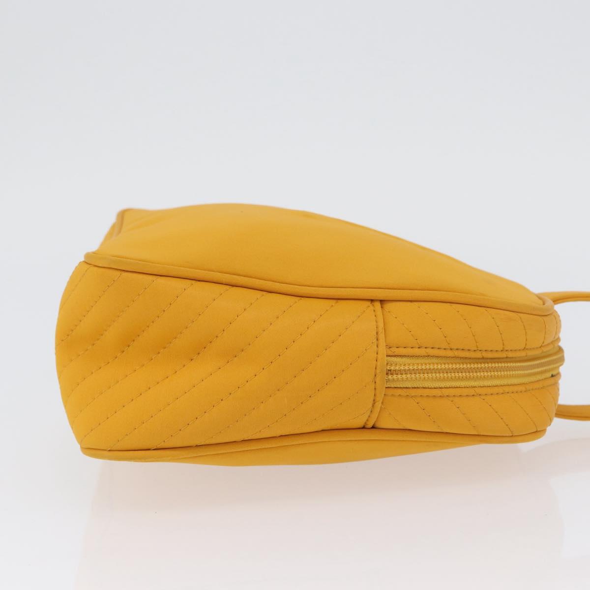 SAINT LAURENT Hand Bag Nylon Yellow Gold Auth 173709