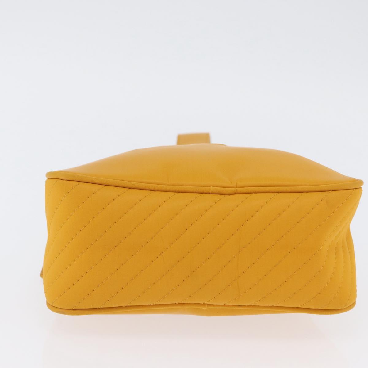 SAINT LAURENT Hand Bag Nylon Yellow Gold Auth 173709