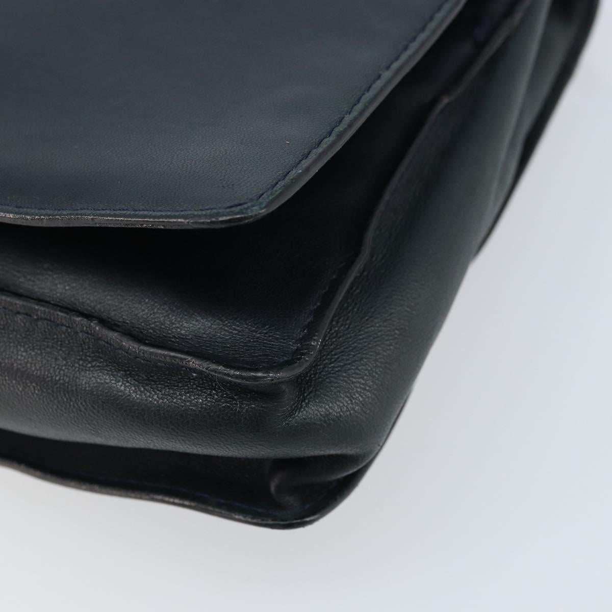 BOTTEGA VENETA Shoulder Bag Leather Black Gold Auth 173710