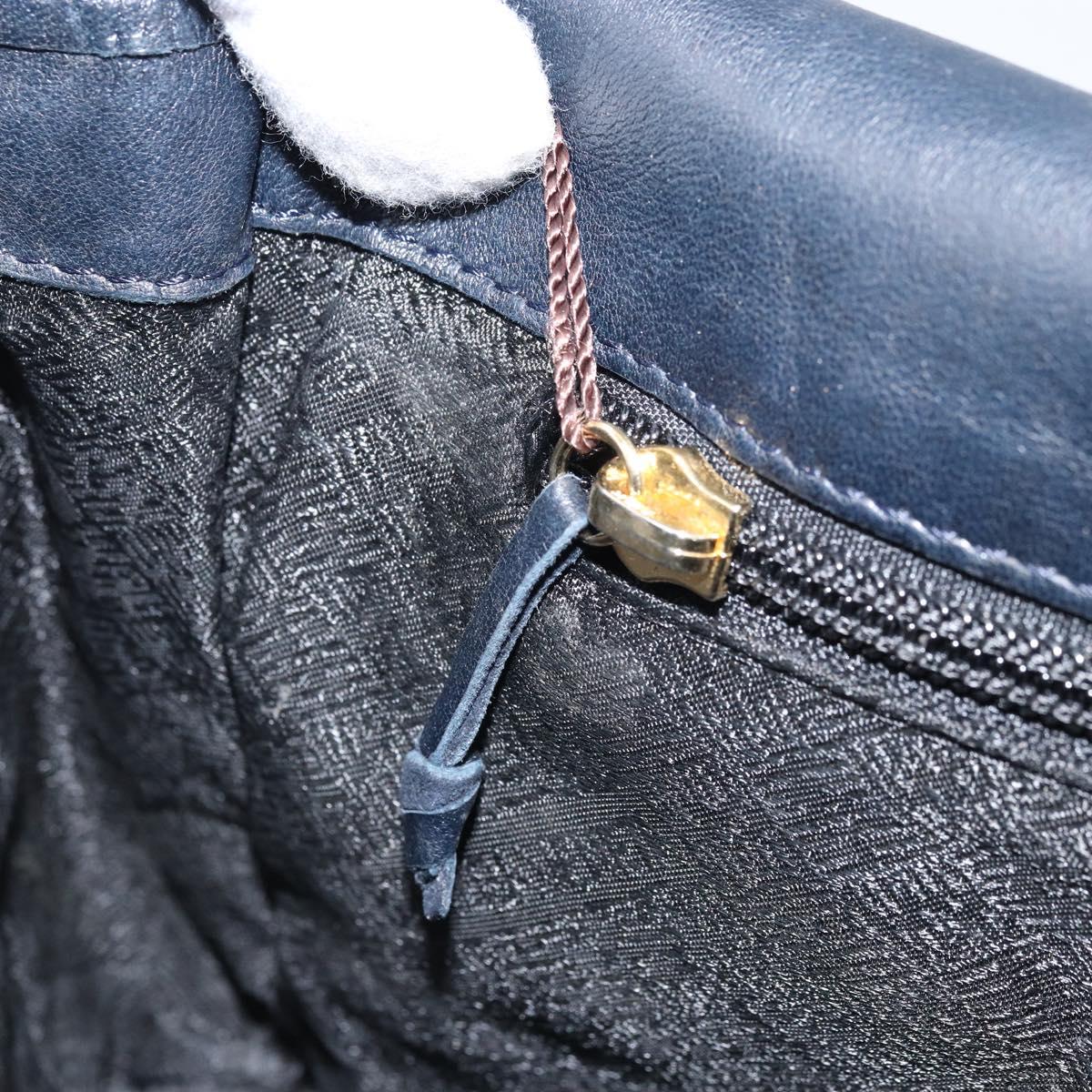 BOTTEGA VENETA Shoulder Bag Leather Black Gold Auth 173710