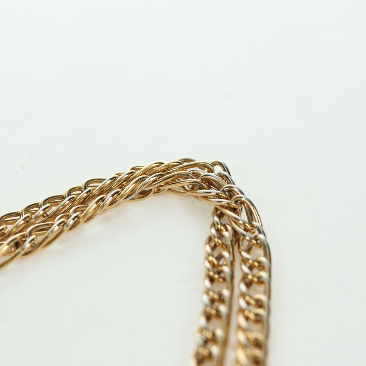 CARTIER Sapphire Line Chain Shoulder Bag Leather Black Gold Auth 173713A