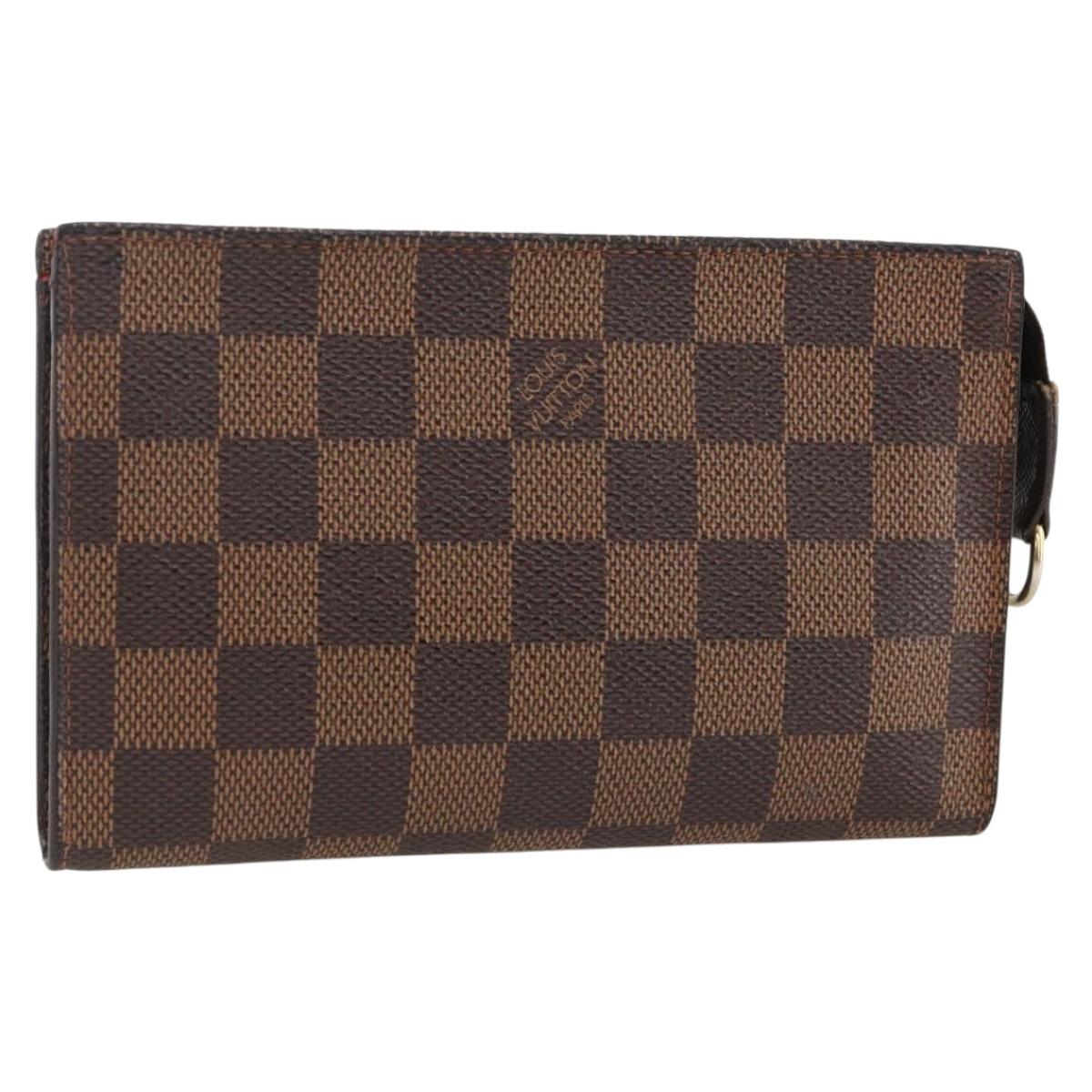 LOUIS VUITTON Damier Ebene Marais Pouch LV Auth 173717