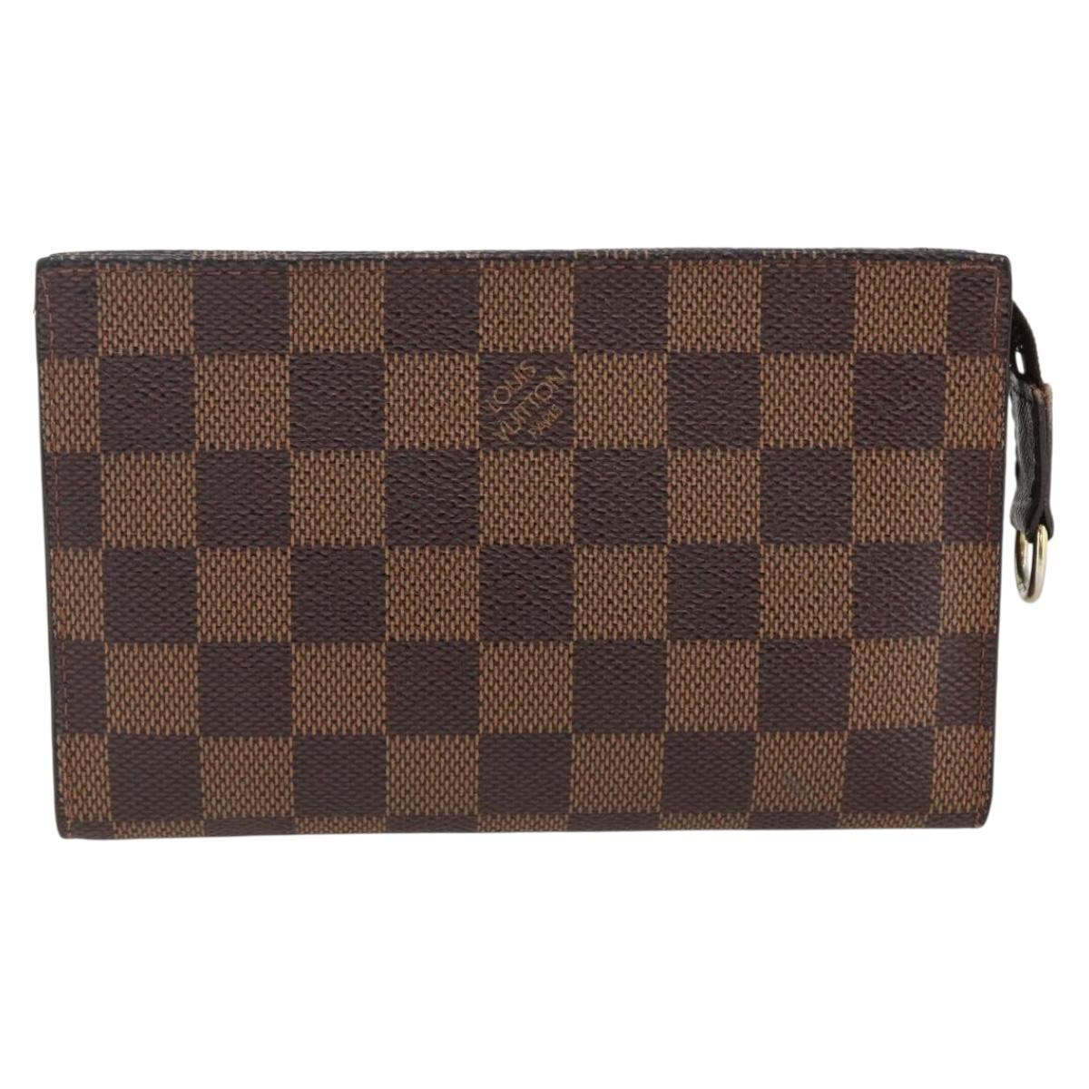 LOUIS VUITTON Damier Ebene Marais Pouch LV Auth 173717