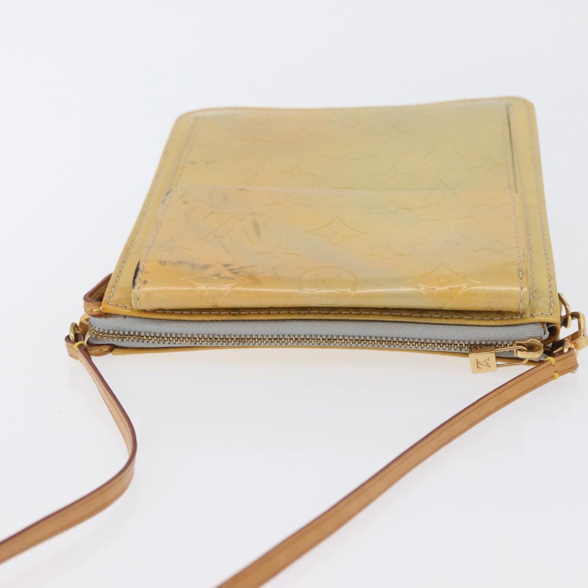 LOUIS VUITTON Monogram Vernis Motto Accessory Pouch Gris M91030 LV Auth 173732