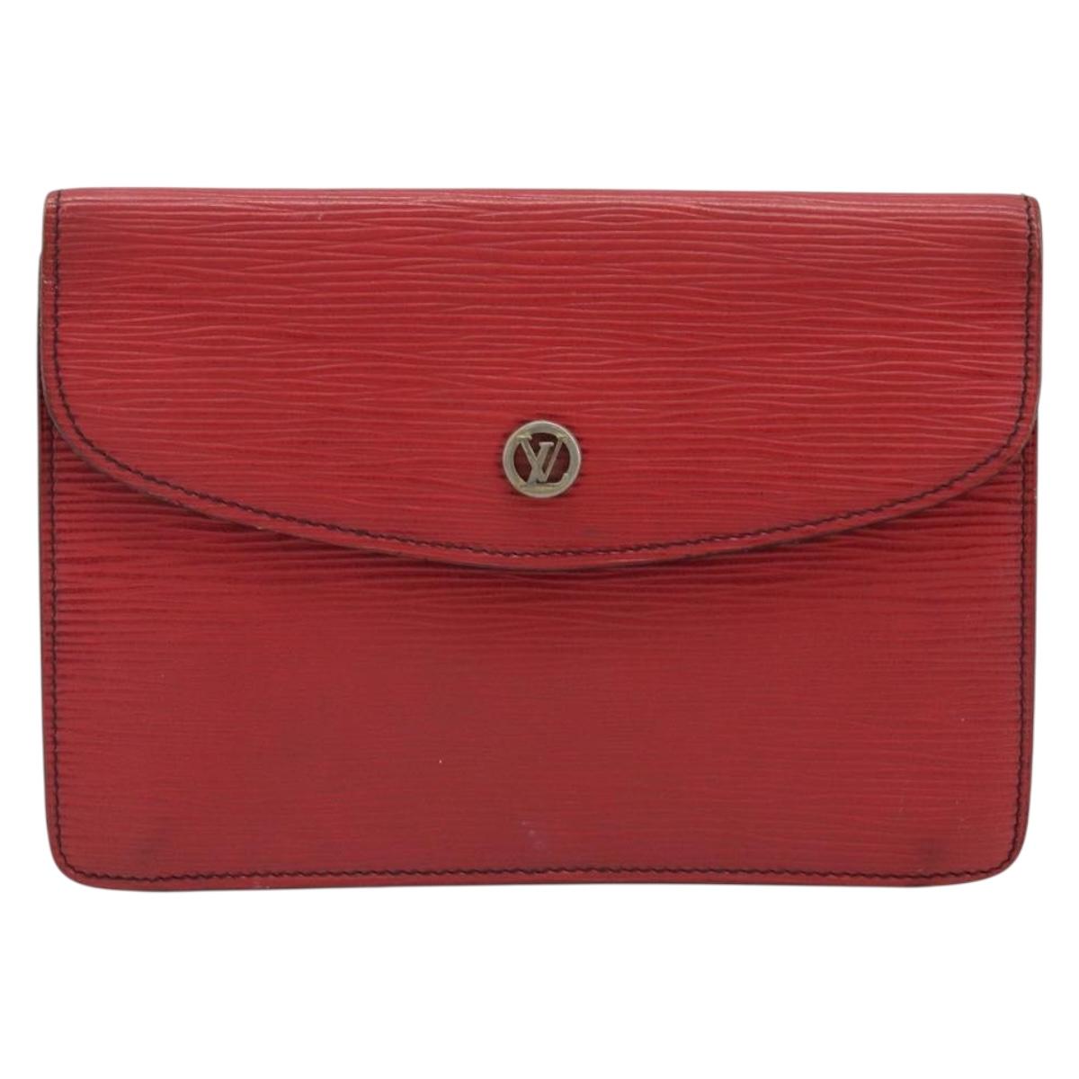 LOUIS VUITTON Epi Montagne 20 Clutch Bag Red LV Auth 173743