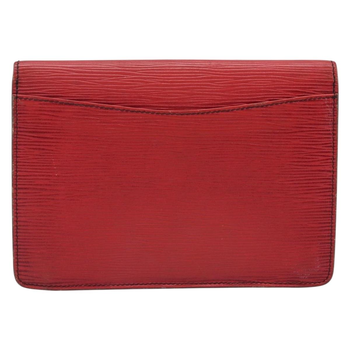 LOUIS VUITTON Epi Montagne 20 Clutch Bag Red LV Auth 173743