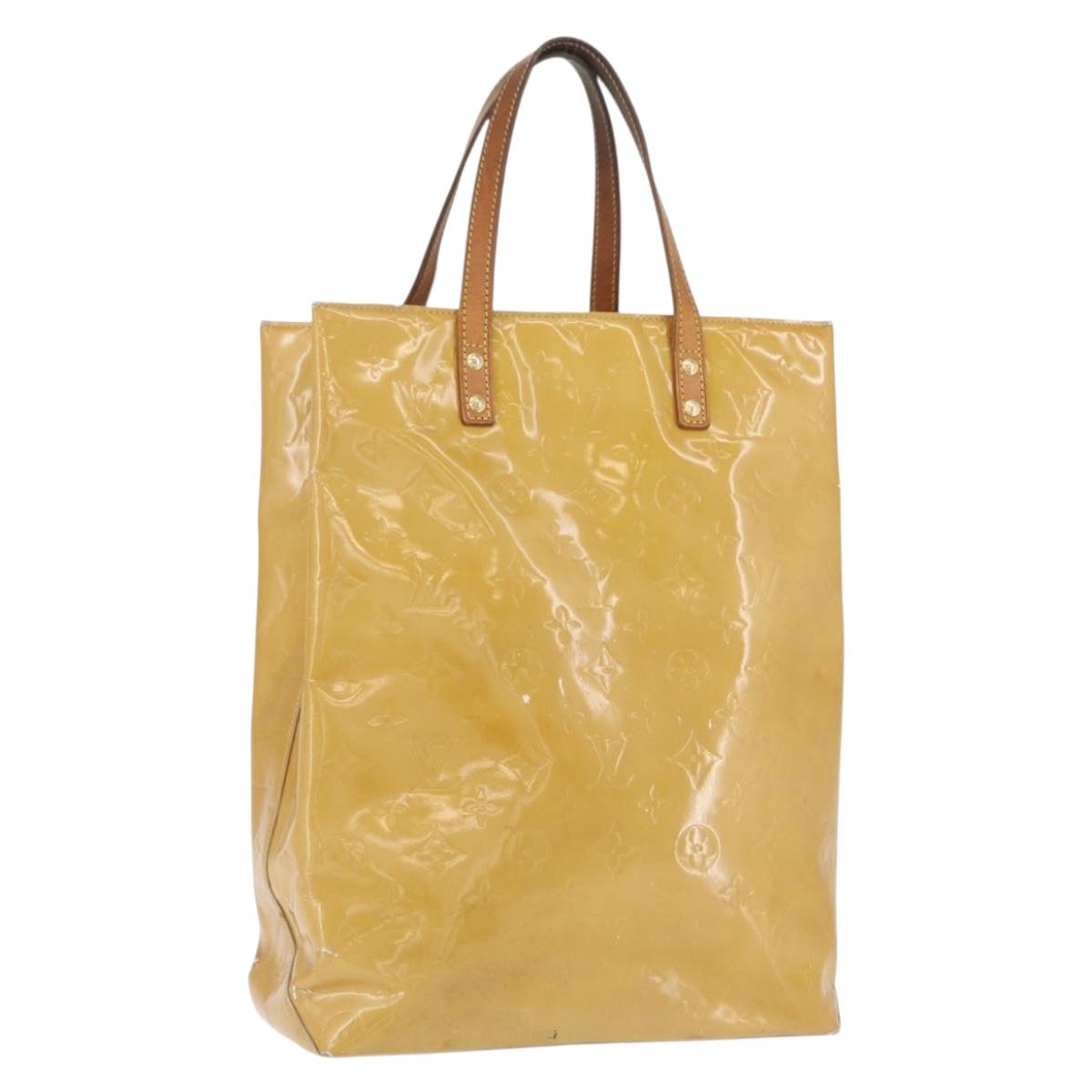 LOUIS VUITTON Monogram Vernis Reade MM Hand Bag Beige M91141 LV Auth 173771
