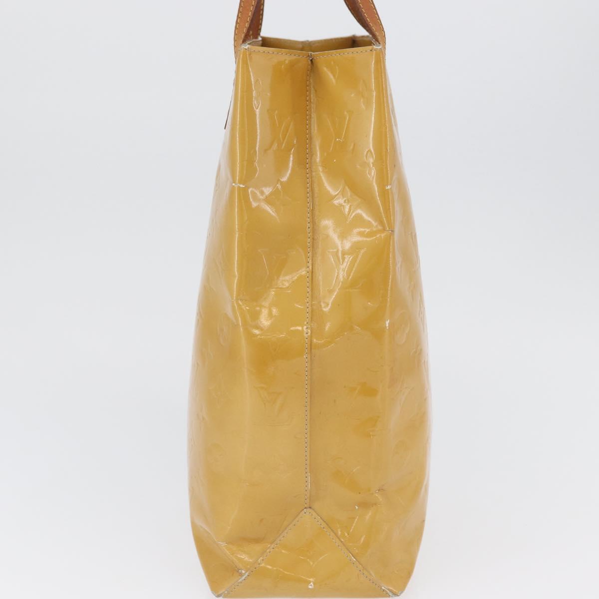 LOUIS VUITTON Monogram Vernis Reade MM Hand Bag Beige M91141 LV Auth 173771