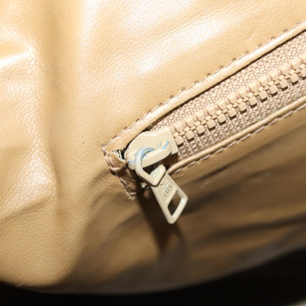 CELINE Macadam Canvas Boston Bag PVC Leather Brown Gold Auth 173776