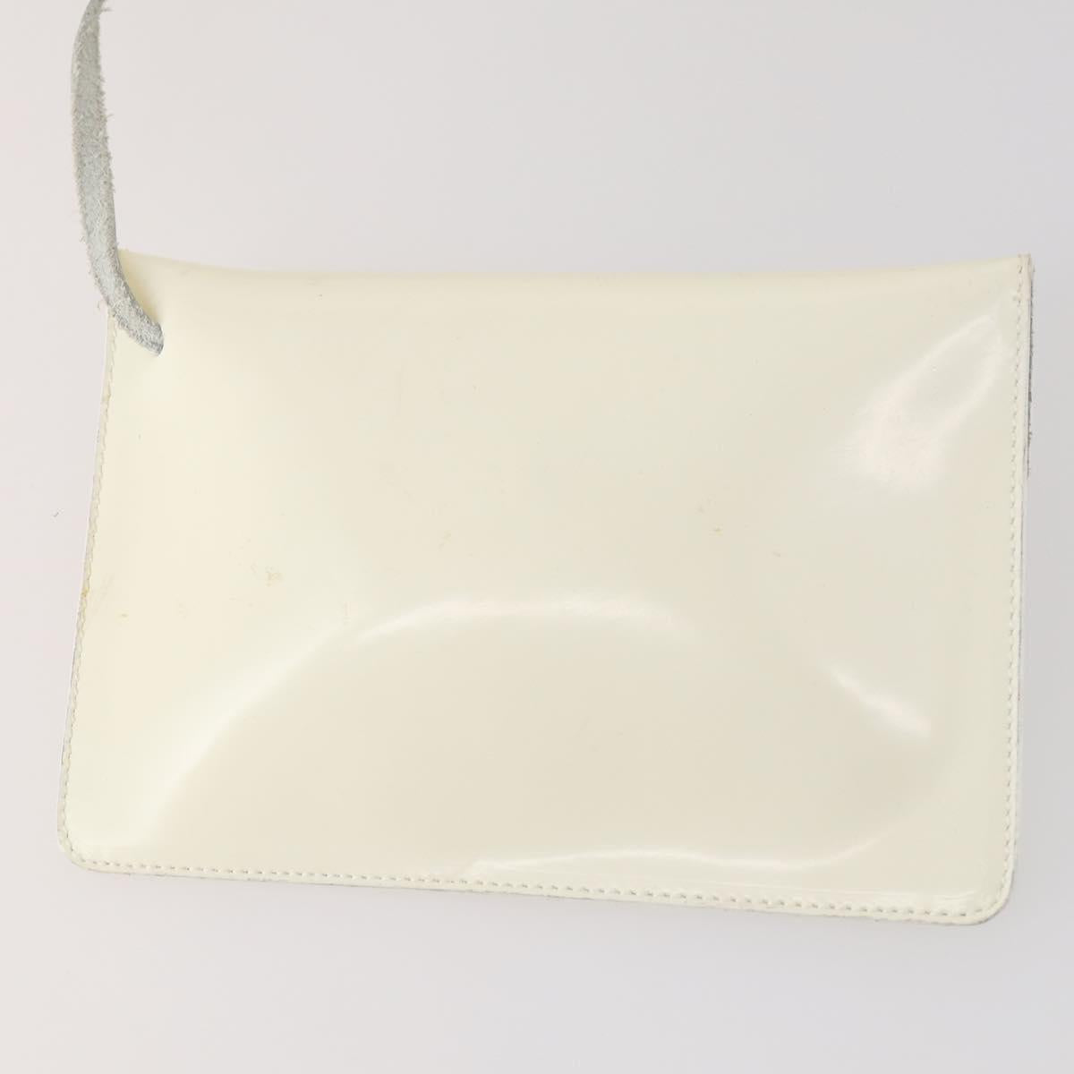 Salvatore Ferragamo Backpack Patent leather White Gold Auth 173783