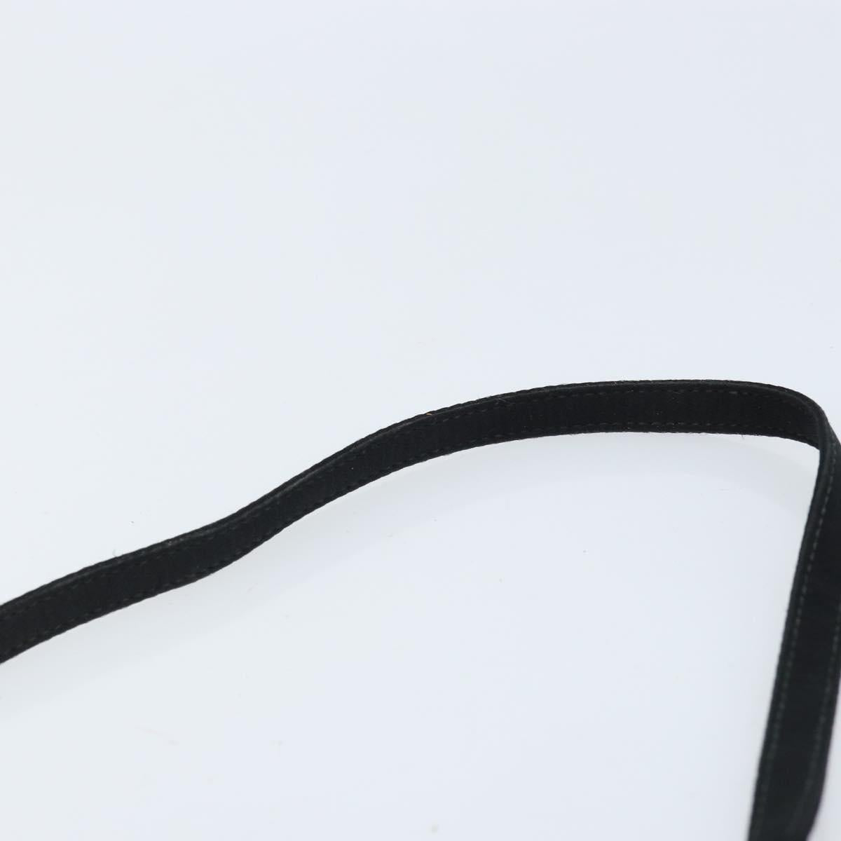 Salvatore Ferragamo Vala Ribbon Shoulder Bag Satin 2way Black Gold Auth 173786