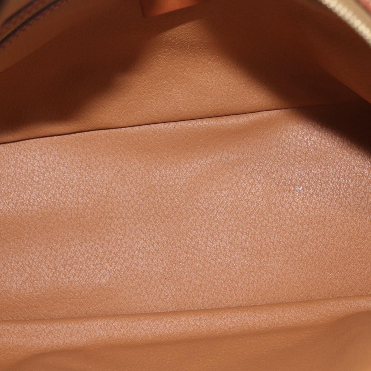 CELINE Macadam Canvas Hand Bag PVC Leather Brown Gold Auth 173791