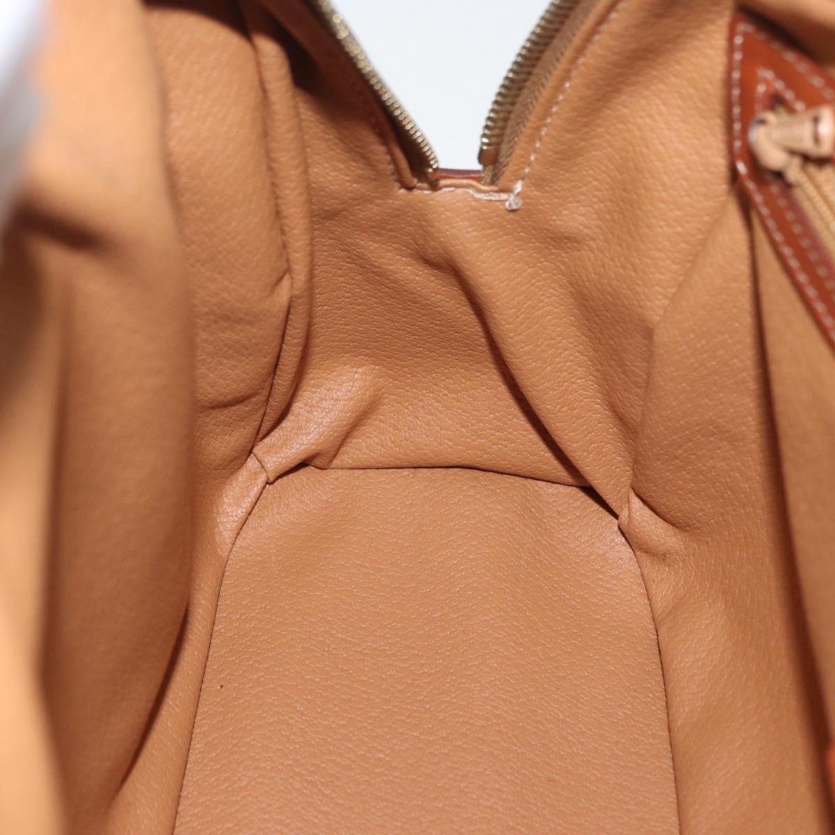 CELINE Macadam Canvas Hand Bag PVC Leather Brown Gold Auth 173791