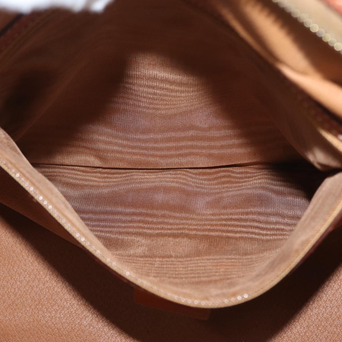 CELINE Macadam Canvas Hand Bag PVC Leather Brown Gold Auth 173791