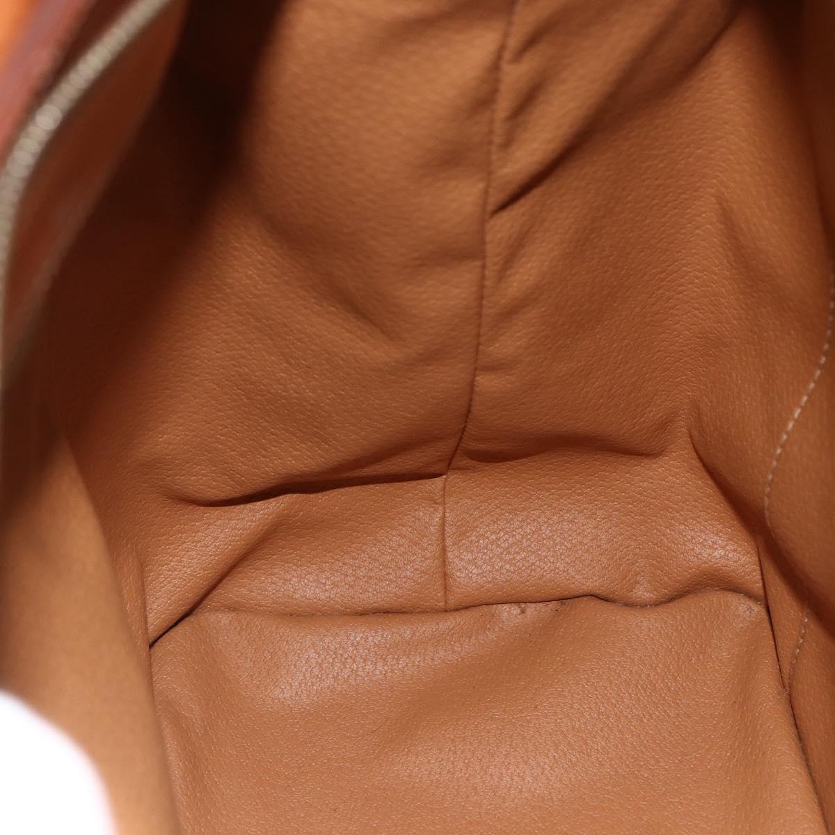 CELINE Macadam Canvas Hand Bag PVC Leather Brown Gold Auth 173794