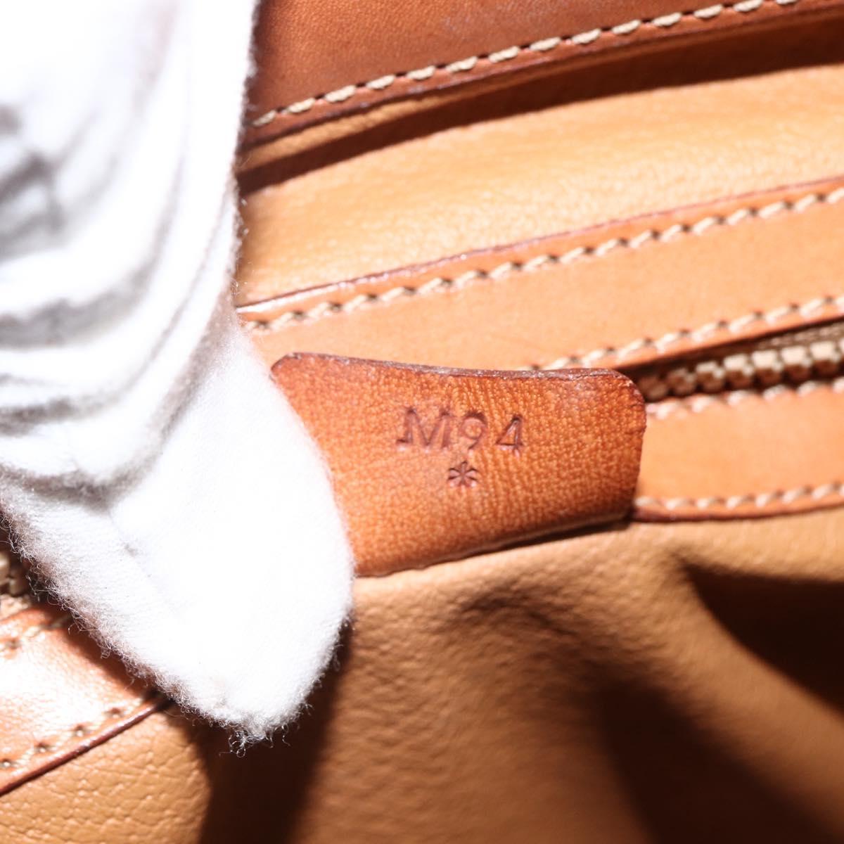 CELINE Macadam Canvas Hand Bag PVC Leather Brown Gold Auth 173794