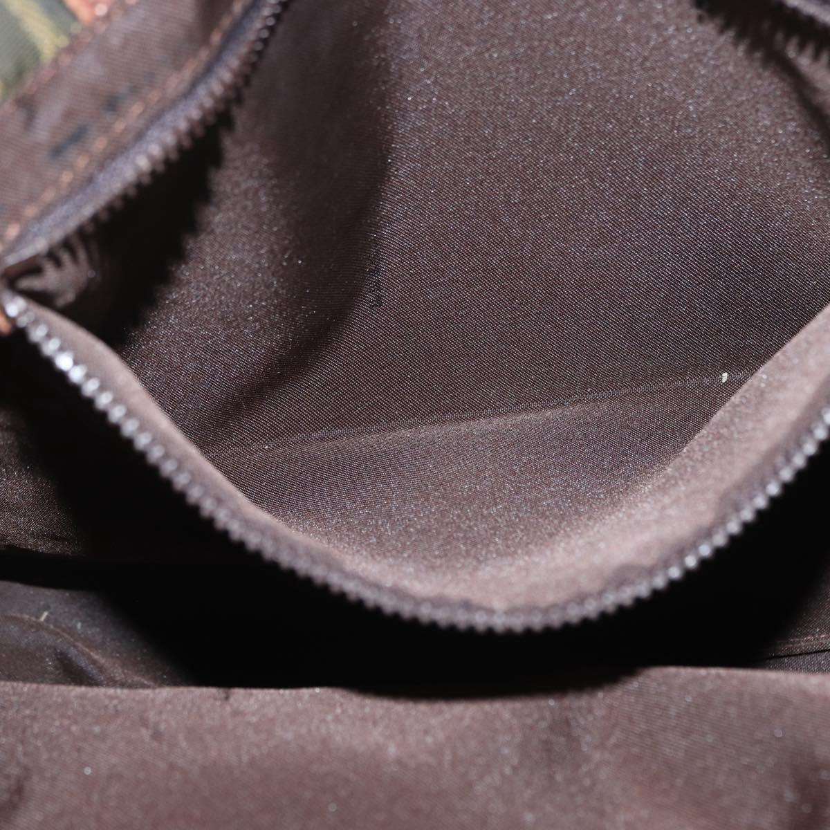 FENDI Zucca Canvas Hand Bag Black Brown Auth 173796