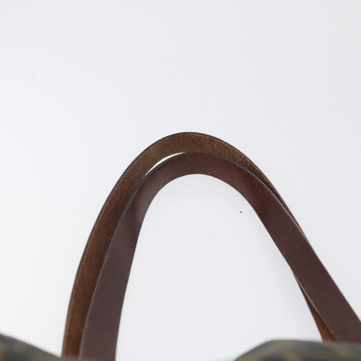 FENDI Zucca Canvas Hand Bag Black Brown Auth 173796