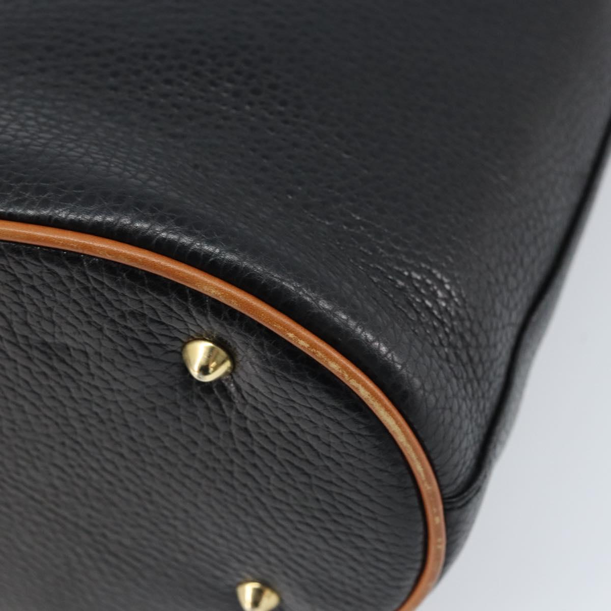 CELINE Tote Bag Leather Black Gold Auth 173798A