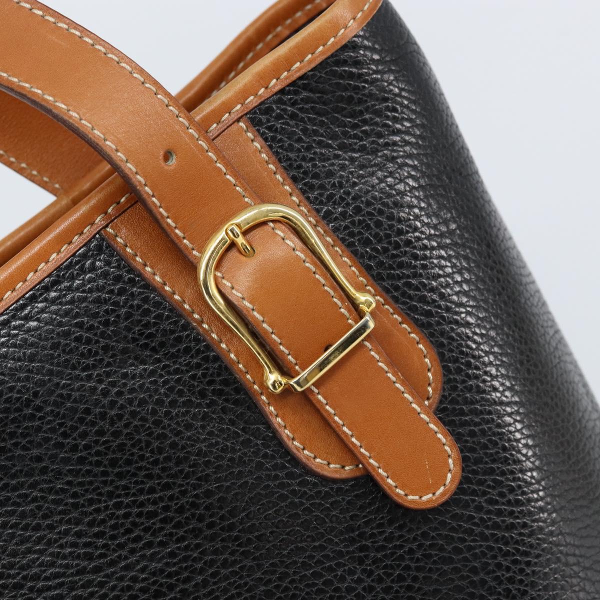 CELINE Tote Bag Leather Black Gold Auth 173798A
