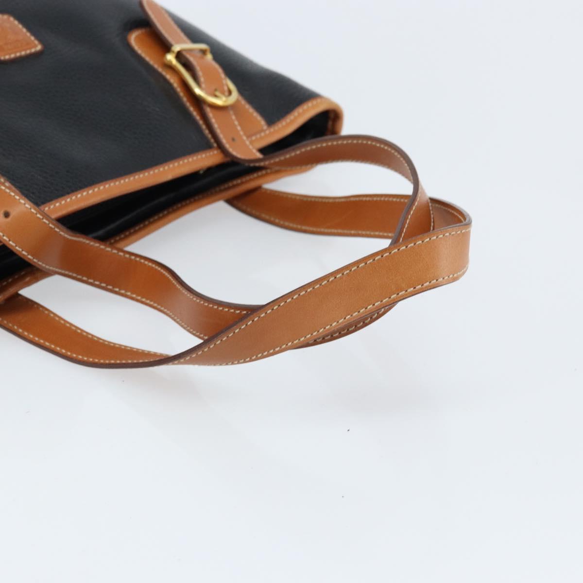 CELINE Tote Bag Leather Black Gold Auth 173798A
