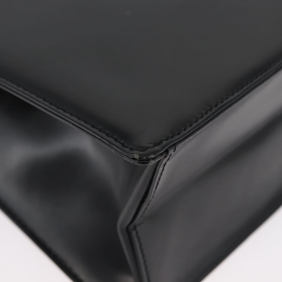 GIVENCHY Hand Bag Leather 2way Black Gold Auth 173799