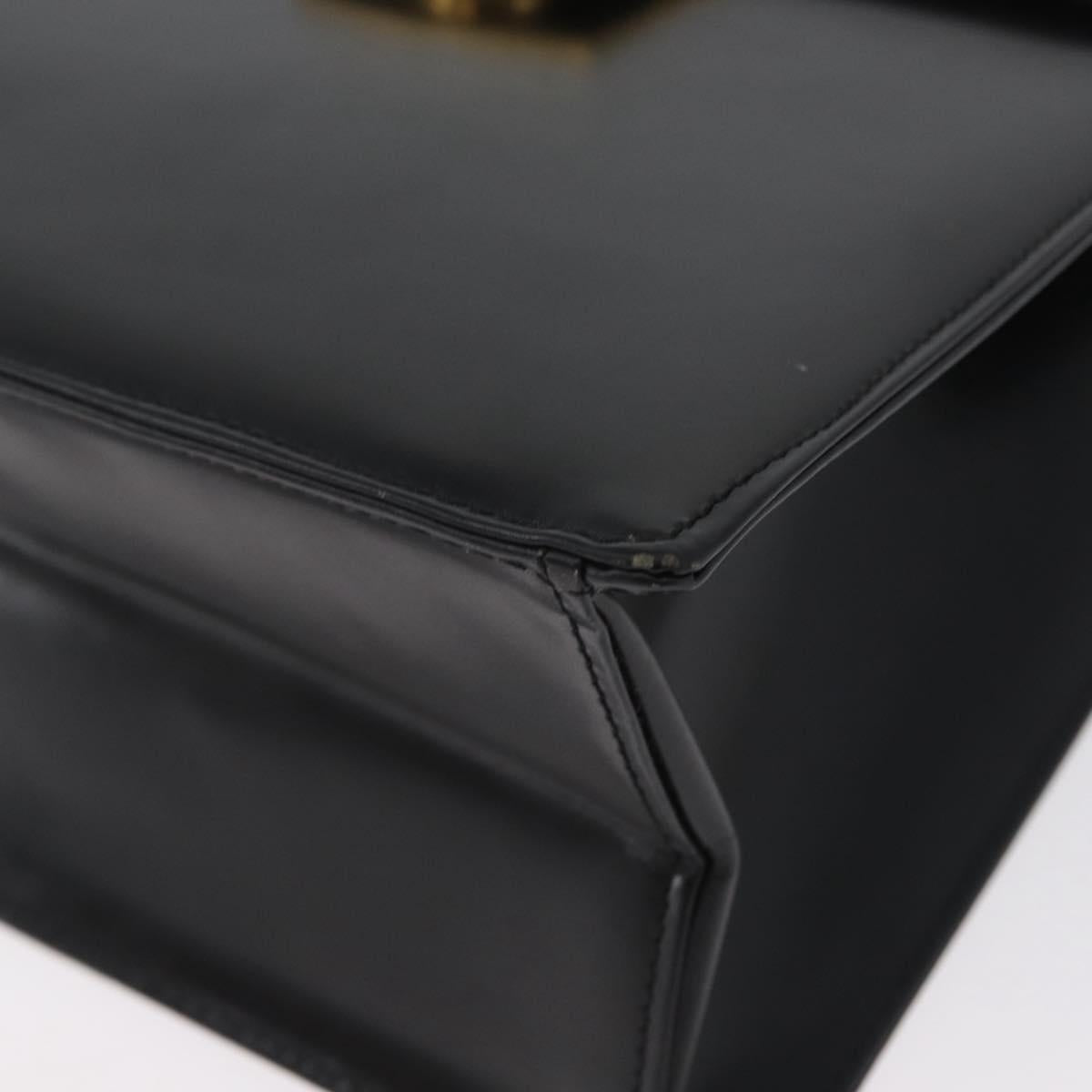 GIVENCHY Hand Bag Leather 2way Black Gold Auth 173799